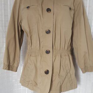 JACKET BEIGE SIZE: L PETTITE  BY: CHRISTOPHER & BANKS
